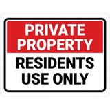 Private property residents use only